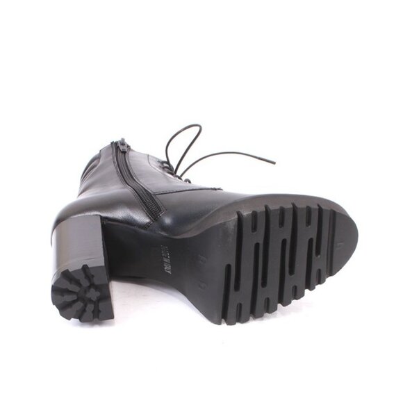 Luca Grossi 544 Black Leather Lace-Up Zip-Up Ankle Heel Boots - Picture 8 of 8